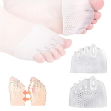 Silikon tåseparator, Hallux valgus-korrigerende pute, pustende for fotballen