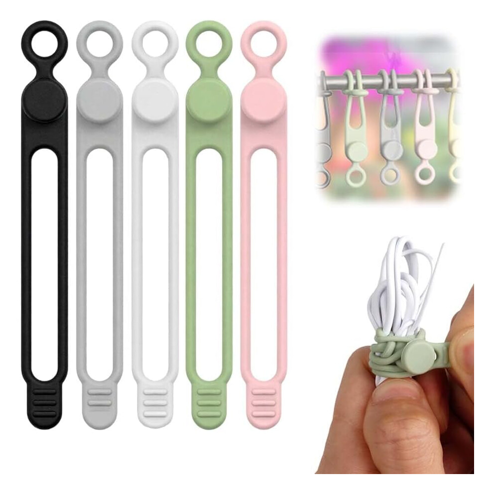 Silicone Cable Organizer Management, Reusable Ties Cord Holder Charger Wire 3233222774818