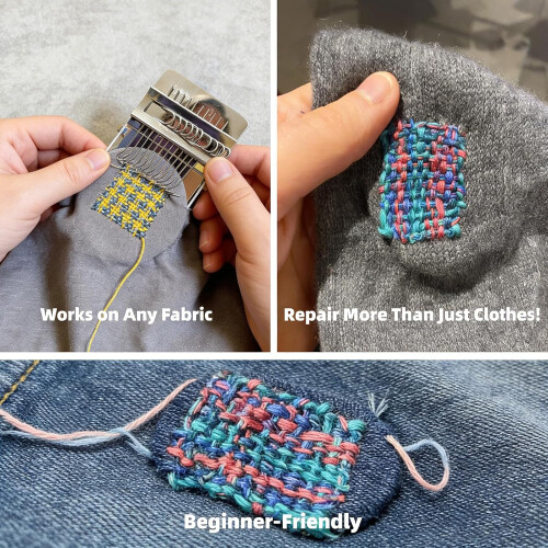 Patchmaker 2.0 Kit, Darning Looms for Mending Jeans Socks Clothes DIY 2