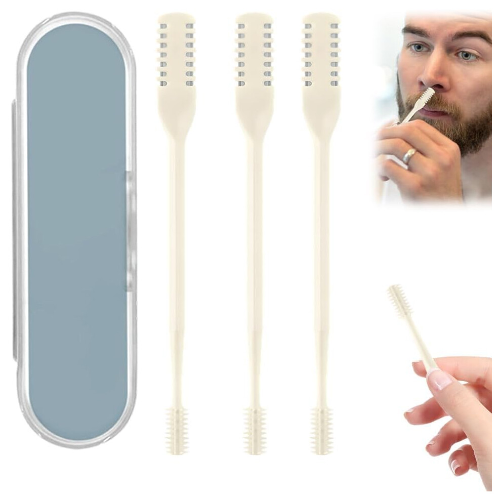 Oimg 2-In-1 Nasal Cutter, Nose Hair Trimmer 360 Rotating Portable Manual Remover