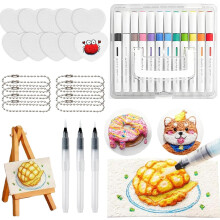 3D magisk skummaling, tekstursett Puffy Paint 12 farger penselspisser