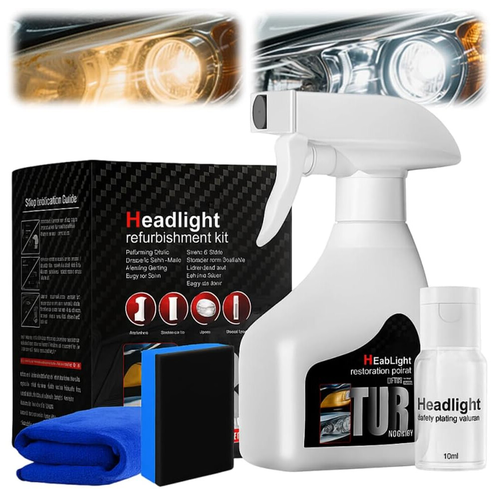 Upgrade Automotive Headlamp Restoration Fluid Kit, Cleaner Restorer Spray 3233222775907