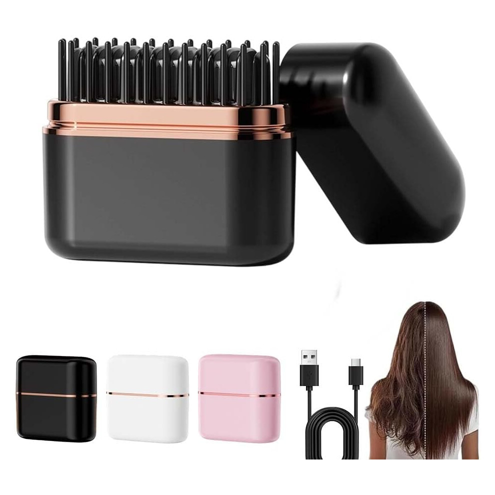 Oimg Mini Hair Straightener, Upgraded Portable Cordless Brush With 3 Temp Auto Off