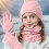 Conjunto infantil de gorro, luvas e cachecol de inverno, com pompom e protetor de pescoço em tricô. 6