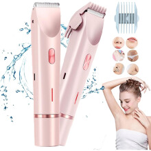 Aparat de tuns bikini, aparat de tuns 2 în 1 pentru umed și uscat 2.0, cap dublu impermeabil IPX7