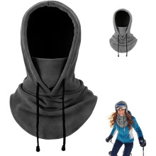 Maschera con cappuccio in pile termico, passamontagna antivento per sci, caldo invernale