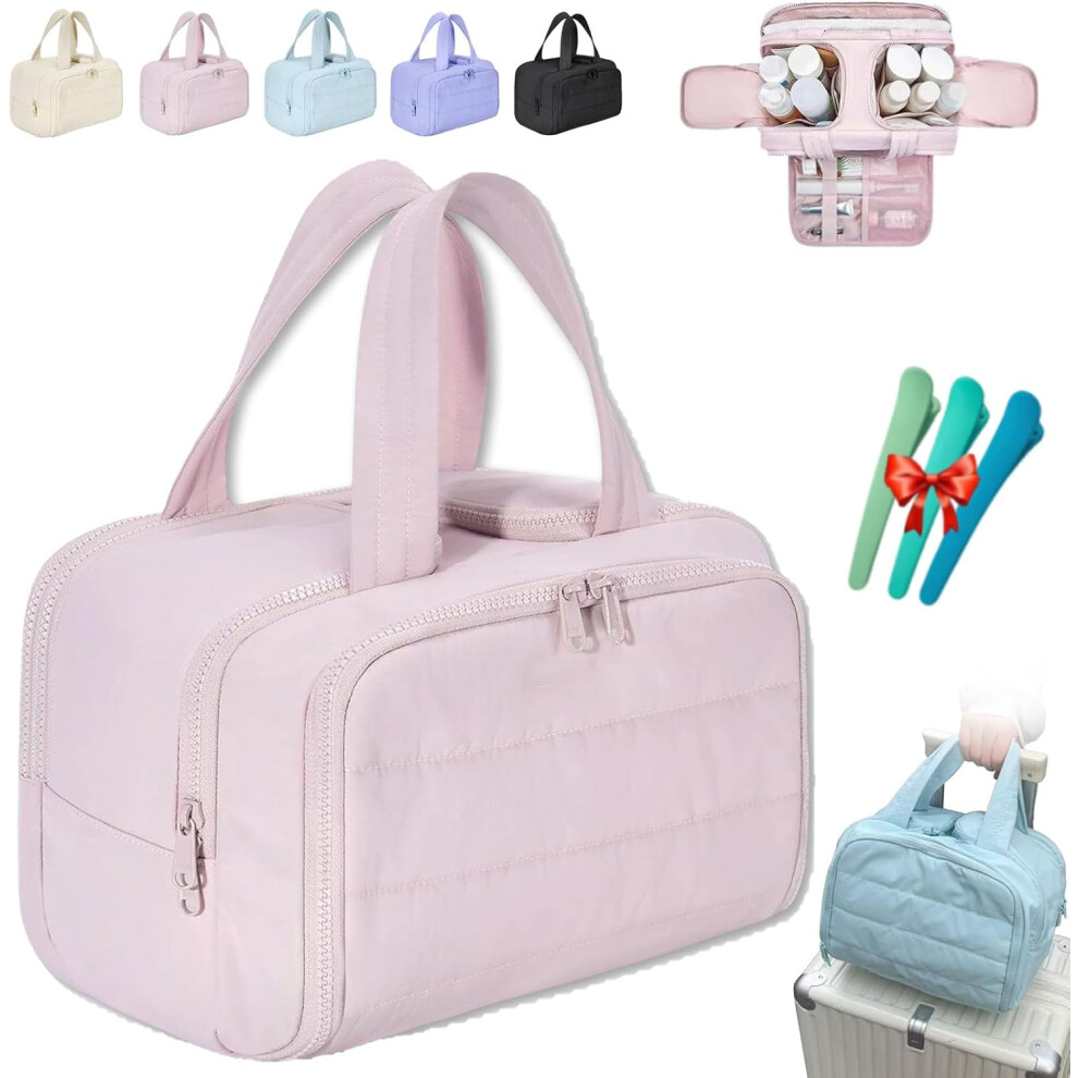 Oimg Cureaway Travel Cosmetic Bag, Large Capacity Wide-Open Waterproof Pouch Toiletry