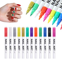 Neglekunstpenne til lakering af negle, sæt med 24 farver, tuscher, lakpen, gør-det-selv manicure