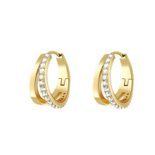 Gold Plated Huggie Earrings for Women, Versatile Fashion Accessory Hypoallergenic Small Double Hoop with Lightweight and Comfortable Fit, Unique