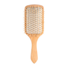 Exquisite Craft Detangling Hairbrush, Comfortable Natural Wooden Massage Paddle for Reduce Frizz, Smooth Anti-Static Tool for Women Men Kids (1PC)