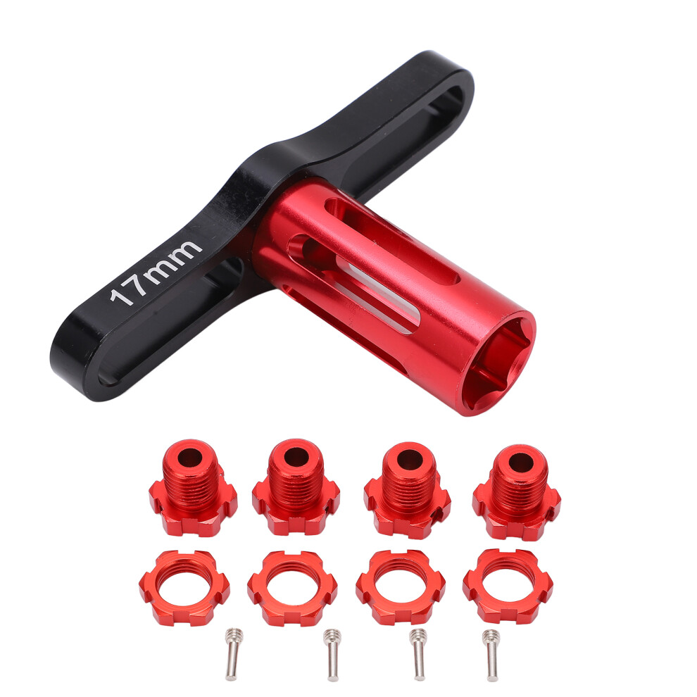 Easy Install 17Mm Hex Wheel Hubs For Traxxas 5353X E-Revo 1/10 Cars Red 5061376580430