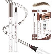 3D Magic Microblading øyenbrynspenn - 4 hoder delt spiss, vanntett svettebestandig formel