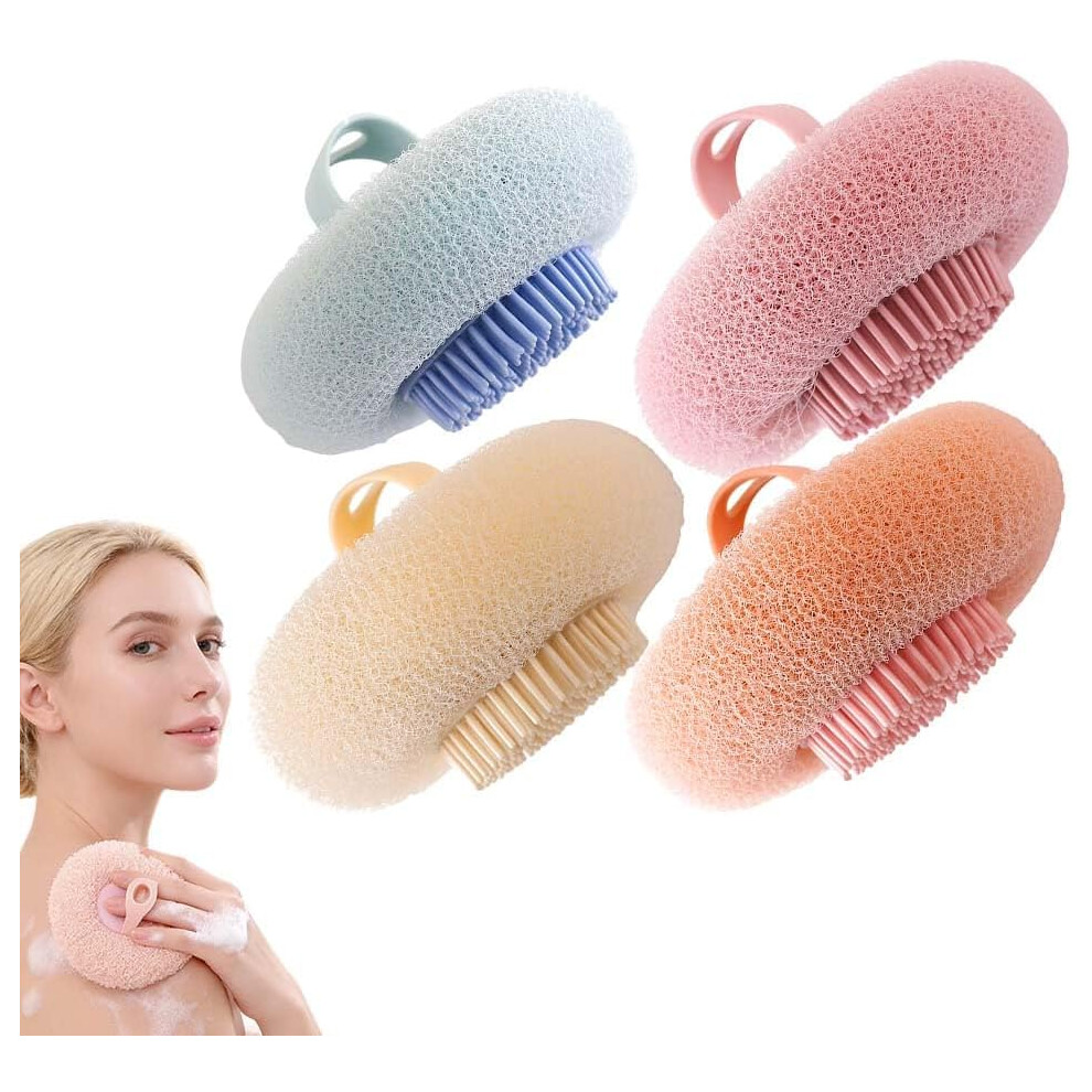 Oimg Super Soft Sunflower Suction Cup Bath Ball - Exfoliating Sponge Cleaning Brush 4 Pcs