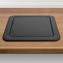 Innfelt søppelbøtte med klaff på benkeplate - innebygd søppeldunk i rustfritt stål