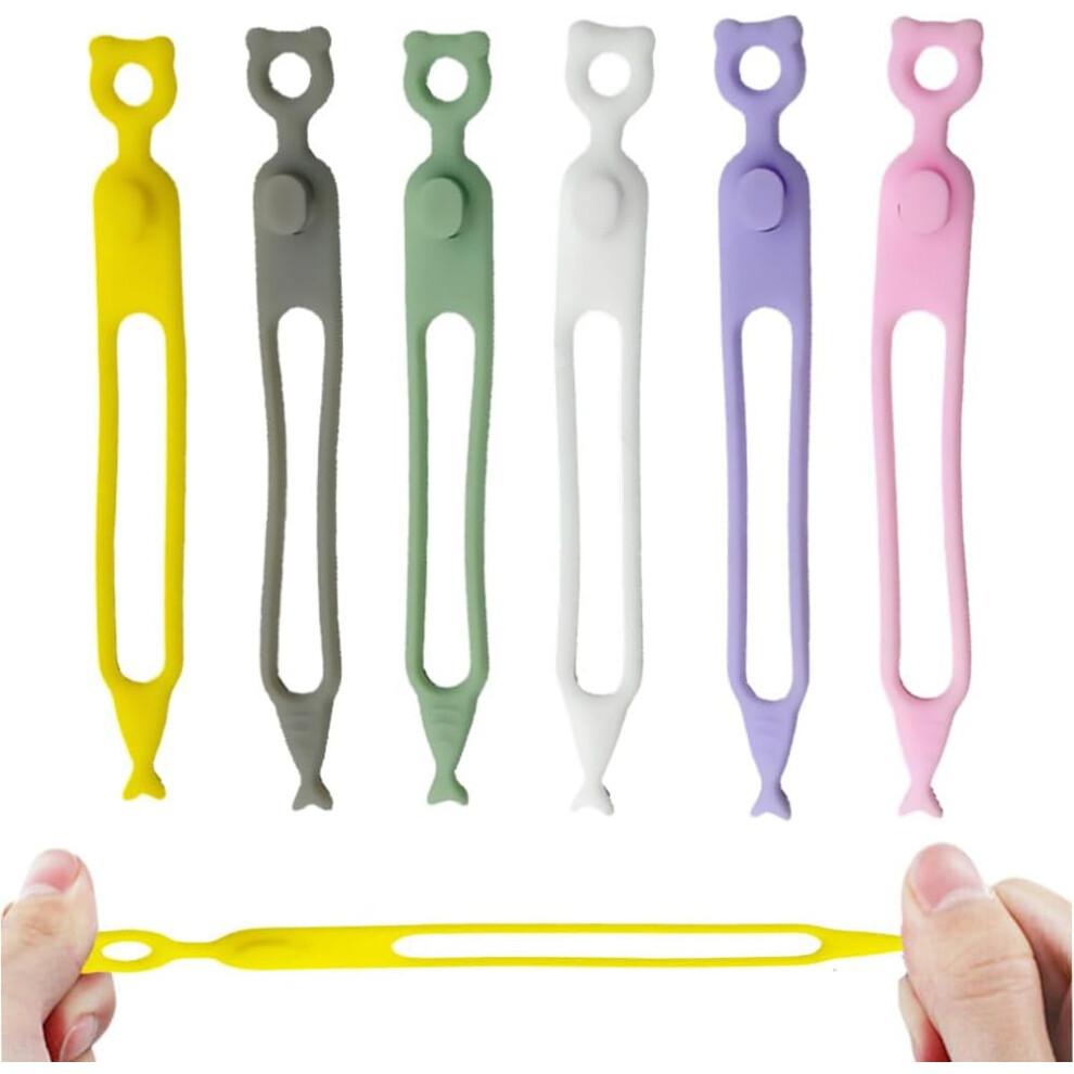 Reusable Silicone Cable Ties - Cable Organizer For Bundling Fastening Wires 18 Pcs 3233222780888