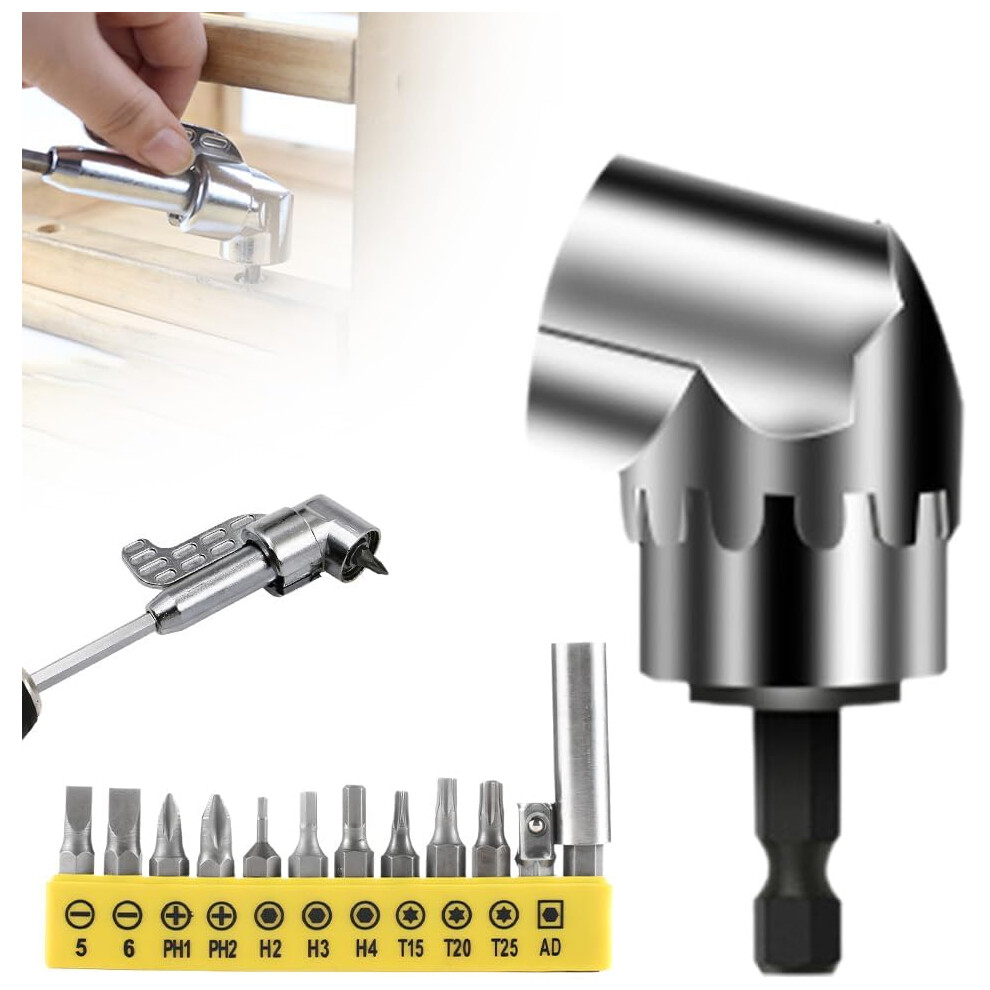 105 Degree Right Angle Drill Adapter - Screwdriver Socket Corner Tool Extension Bit Short 3233222782578