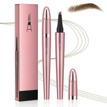 Microblading øyenbrynspenn vanntett - 4 tupper naturlig magisk fin strøk langvarig lett kaffe