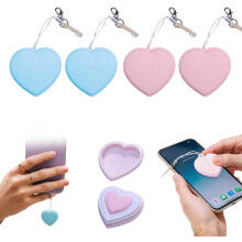 Limpador de tela de celular em formato de coração - Lenços umedecidos portáteis e reutilizáveis na cor macaron para óculos (4 unidades)