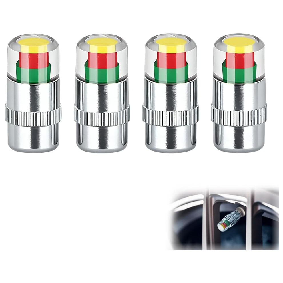 Tire Pressure Monitoring Valve Caps - 36 Psi Colour-Coded Indicators Pressure Sensors 4Pcs 3233222781731