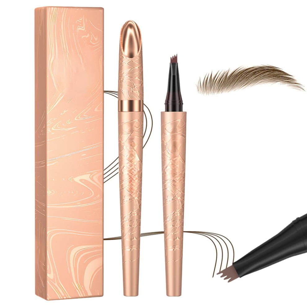 Oimg Microblading Eyebrow Pen Waterproof 2025 - 4 Tip Natural Long-Lasting Light Brown