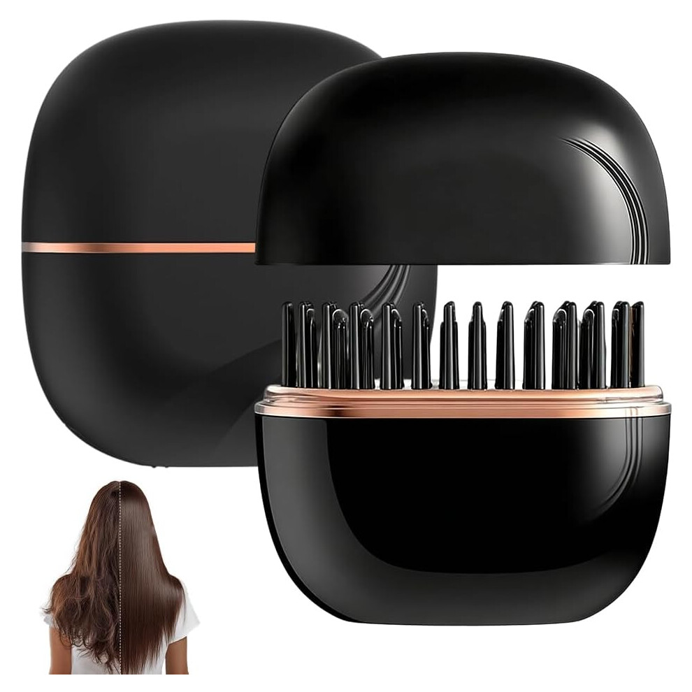 Oimg Mini Hair Straightener Rechargeable Cordless - 3-Temp Hot Brush Portable Styler For Travel