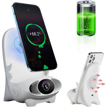 Suport de telefon cu încărcător rapid wireless Mini pentru scaun - Stație de încărcare 3 în 1 cu difuzor muzical