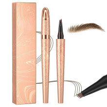 Microblading øjenbrynspen vandfast - 4 spidser Natural Magic Fine Stroke Langtidsholdbar Mørkebrun