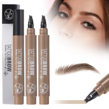 Opgraderet magisk øjenbrynskontureringsblyant - 3D vandfast microblading 4 spidser lysebrun 2 stk.