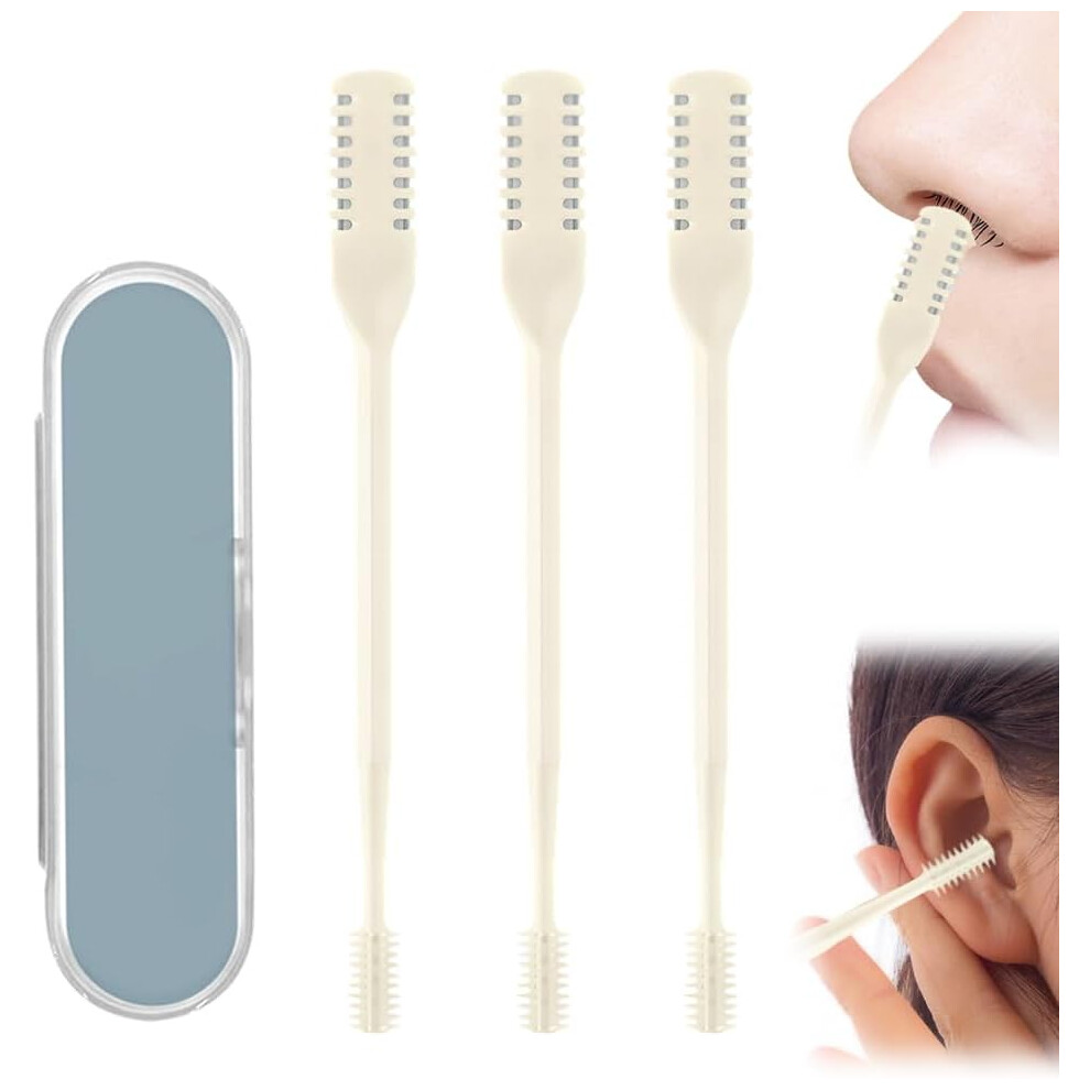 Oimg Nasal Hair Cutter 2025 Upgrade Portable - Double Sided 360 Rotating Trimmer With Brush 3 Pcs