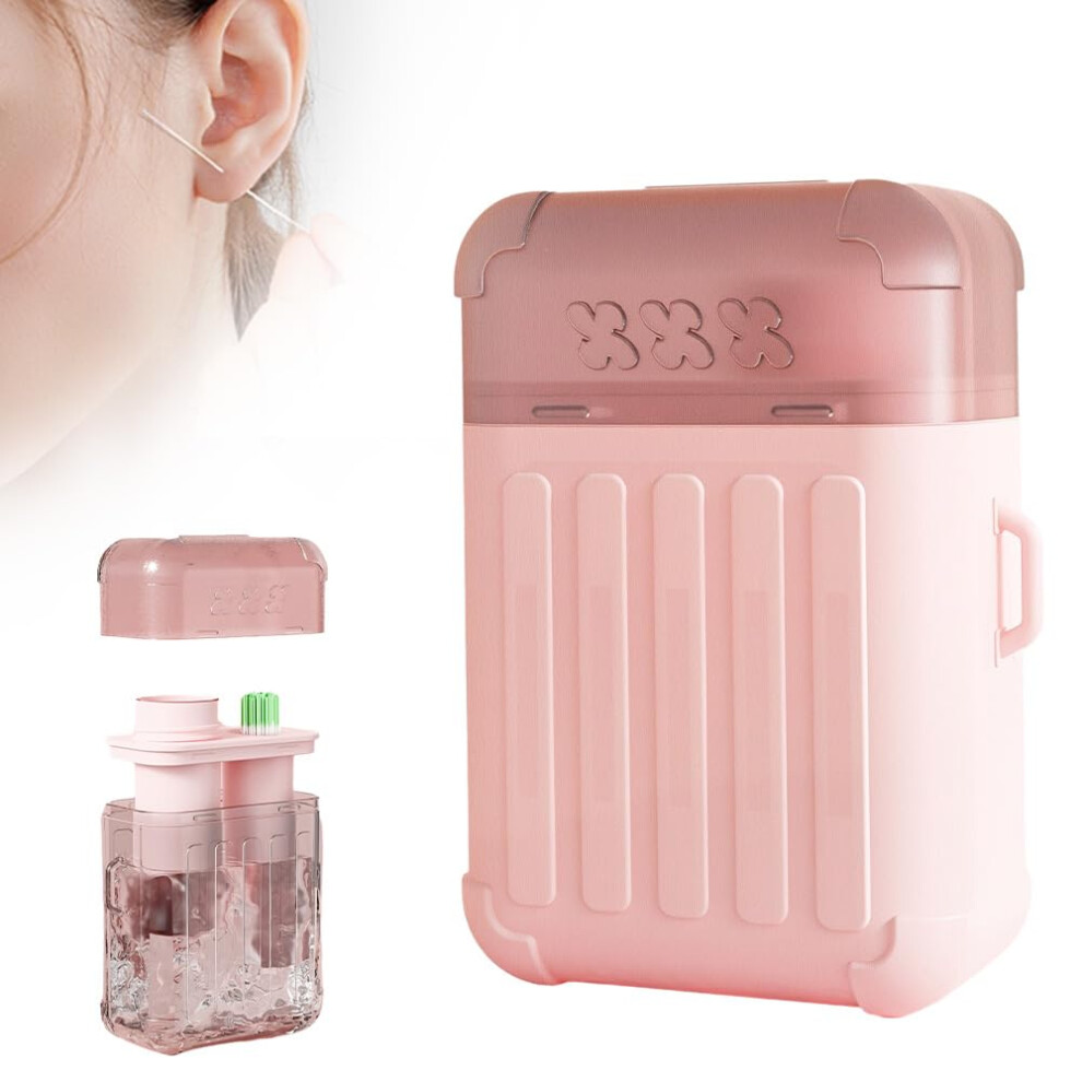 Oimg Pink Ear Hole Ear Care Kit 2025 New - 240 Pcs Earrings Hole Cleaner Floss Piercing Aftercare