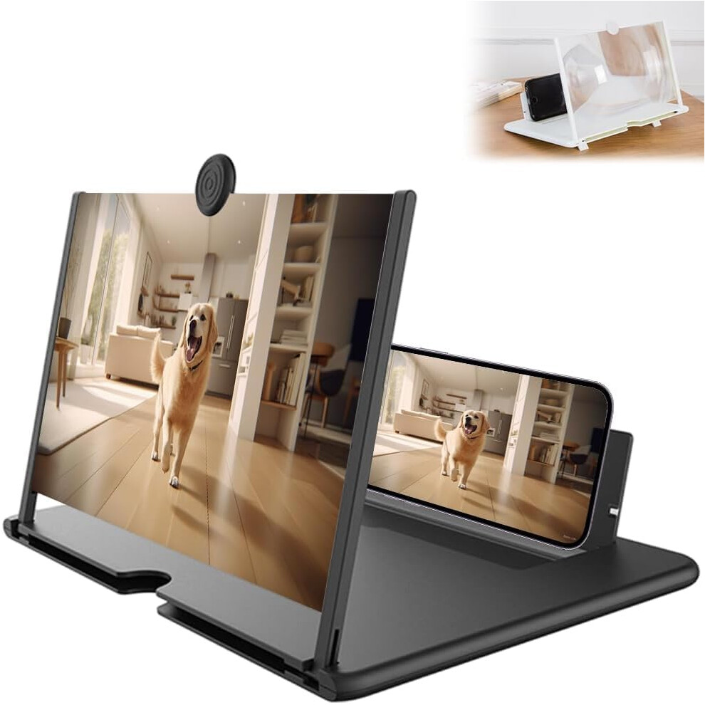 Big Screen Phone Magnifier 2026 New Version - Upgrade 3D Hd Foldable Amplifier 10 Inch Black 3233222786118