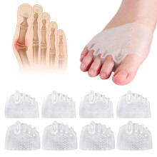 Silikon tåskiller 2025 Nyhet - Tåavstandsstykker korrigerer overlappende hallux valgus-korrigerer 4 par