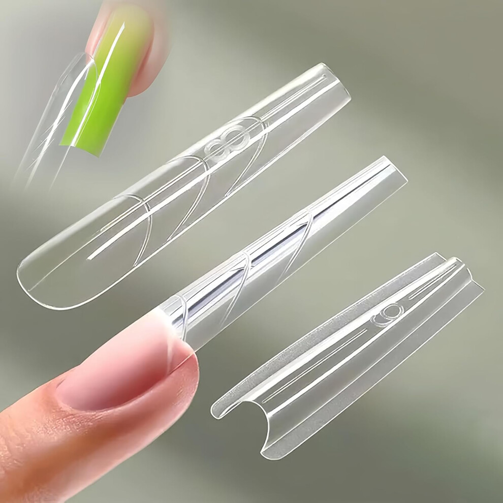 Oimg 240Pcs Sandwich Dual Nail Form 2026 New - Double-Ended Oval Forms For Acrylic Nails Diy