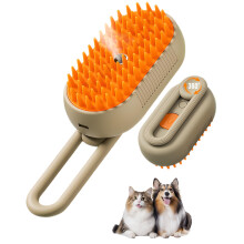 Escova a vapor para animais de estimação 2026, nova, 3 em 1 - Pente removedor de pelos recarregável via USB para cães e gatos.