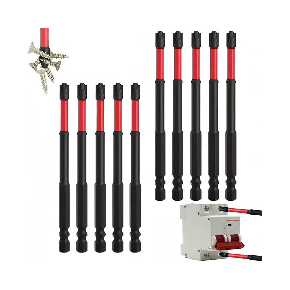Fph2 Impact Screwdriver Bit Set 65Mm & 110Mm - Premium S2 Steel 1/4" Hex Shank For Electrician 3233222787351