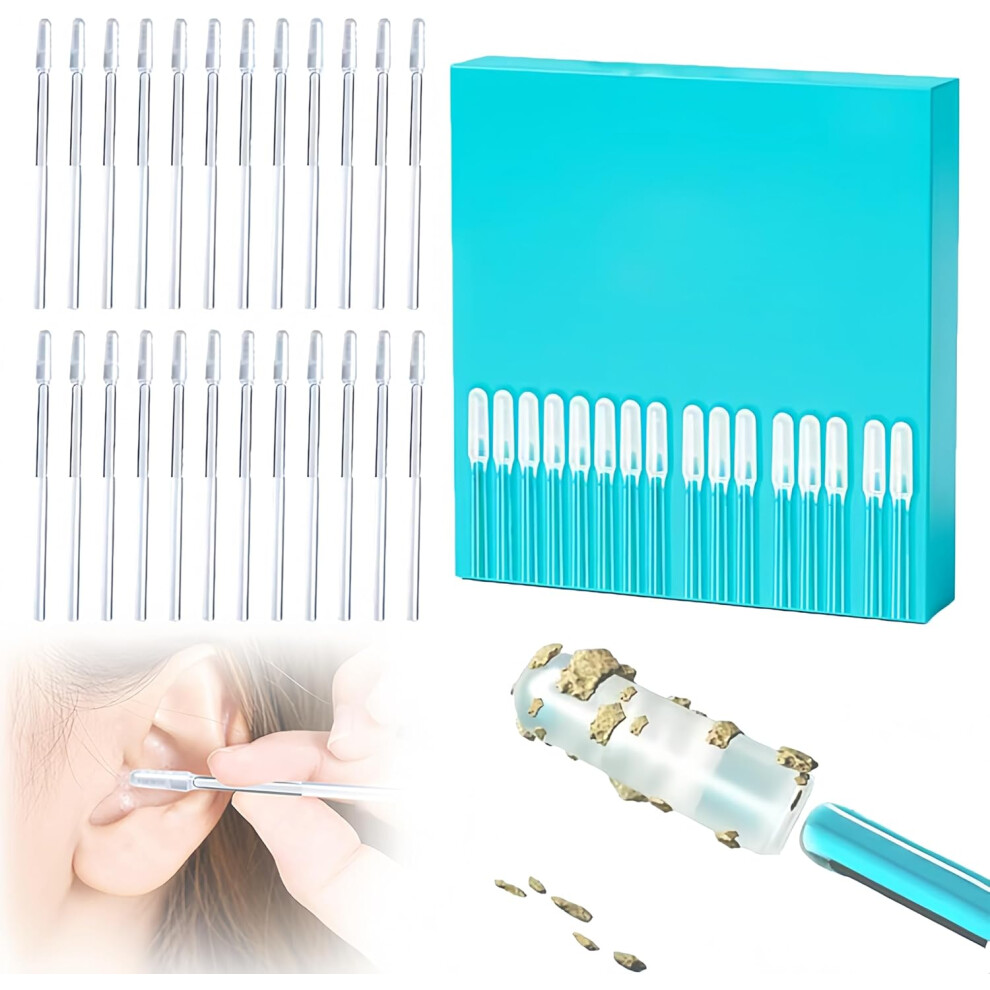Oimg Earwax Removal Adhesive Swabs New Reusable - Ear Cleaning Tools With Dust Cover 24Pcs Large