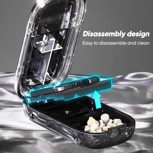 Pill Cutter Splitter for Small Pills - Accurate Multi-Pill Splitter with Centering Guide Blue 2