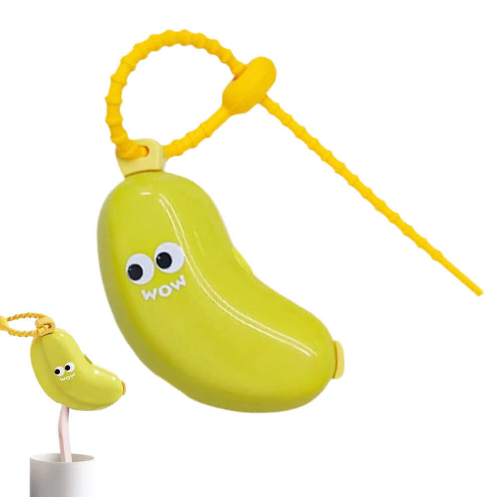 Green Banana Shape Travel Toothbrush Cover For Kids With Ventilation And Childsafe Protection