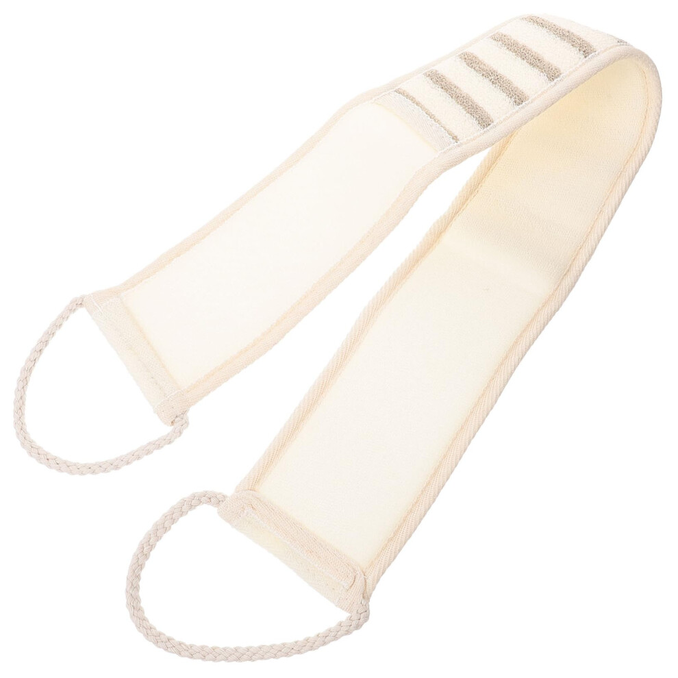 Linen Bath Towel Exfoliating Back Scrubber, DoubleSided Rough Texture, Long Reach for Adults, Soap Saving Washcloth