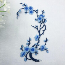 Kirsebærblomst strygemærke | Broderi med blomsterranker | Til jeans, jakker, rygsække gør-det-selv