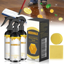 Spray de Cera de Abelha para Polir e Limpar Madeira | Restaurador Natural de Móveis | Para Pisos de Cozinha e Sala de Estar (120ml)