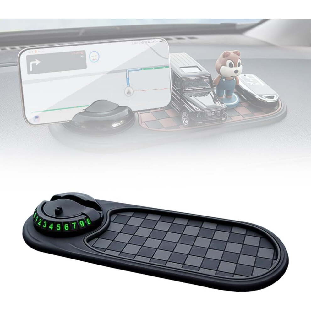 Multifunction Car Anti-Slip Mat | Rotatable Dashboard Phone Holder | With Temporary Parking Number Display 3233222790757