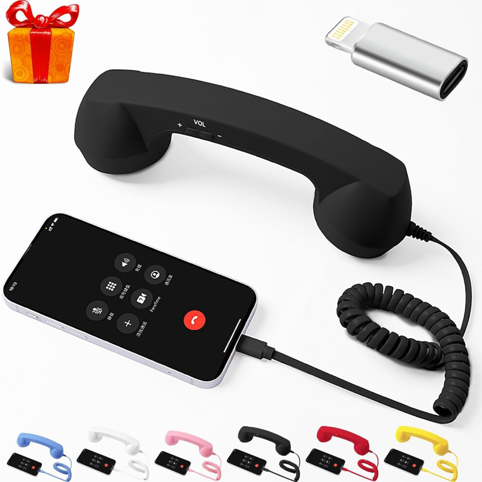 Retro Phone Handset For Iphone & Android | Type-C Wired Telephone Handle Receiver | For Calls & Conferences 3233222791372
