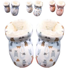 Botas de Bebê com Forro de Pele Quente 2025 | Botinhas de Inverno para Neve com Cordão | Calçado Infantil de Inverno Moderno