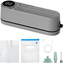 Mini selladora al vacío inalámbrica 3 en 1 | Selladora de bolsas portátil inalámbrica para alimentos | Recargable para snacks y bolitas