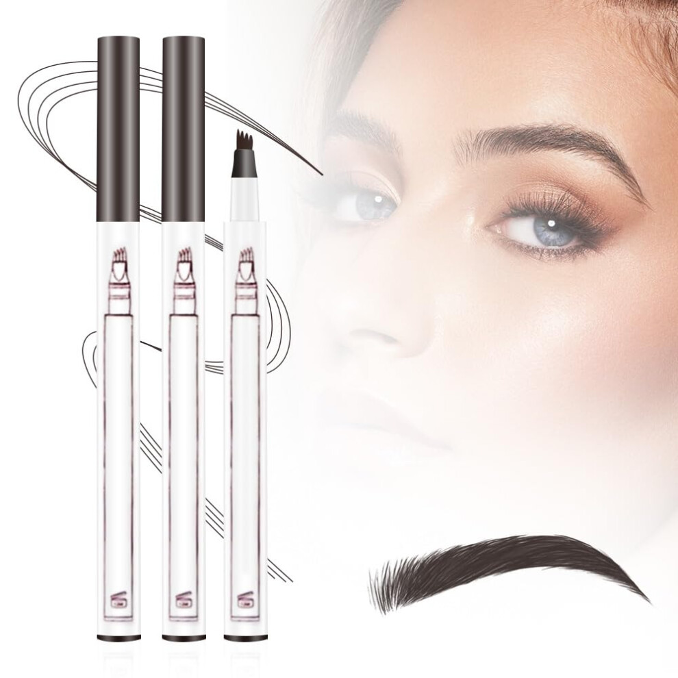 Oimg 2 Pcs 3D Waterproof Magic Eyebrow Pencil 2025 | Eyebrow Microblading Pen 4 Tip | Long-Lasting Fine Stroke