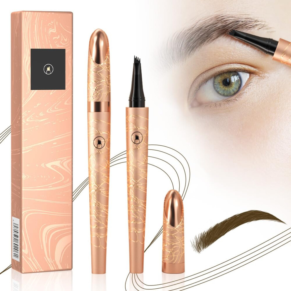 Oimg Upgrade Magic Eyebrow Pencil | 3D Waterproof 4 Tip Microblading Pen | Natural Long-Lasting Fine Stroke