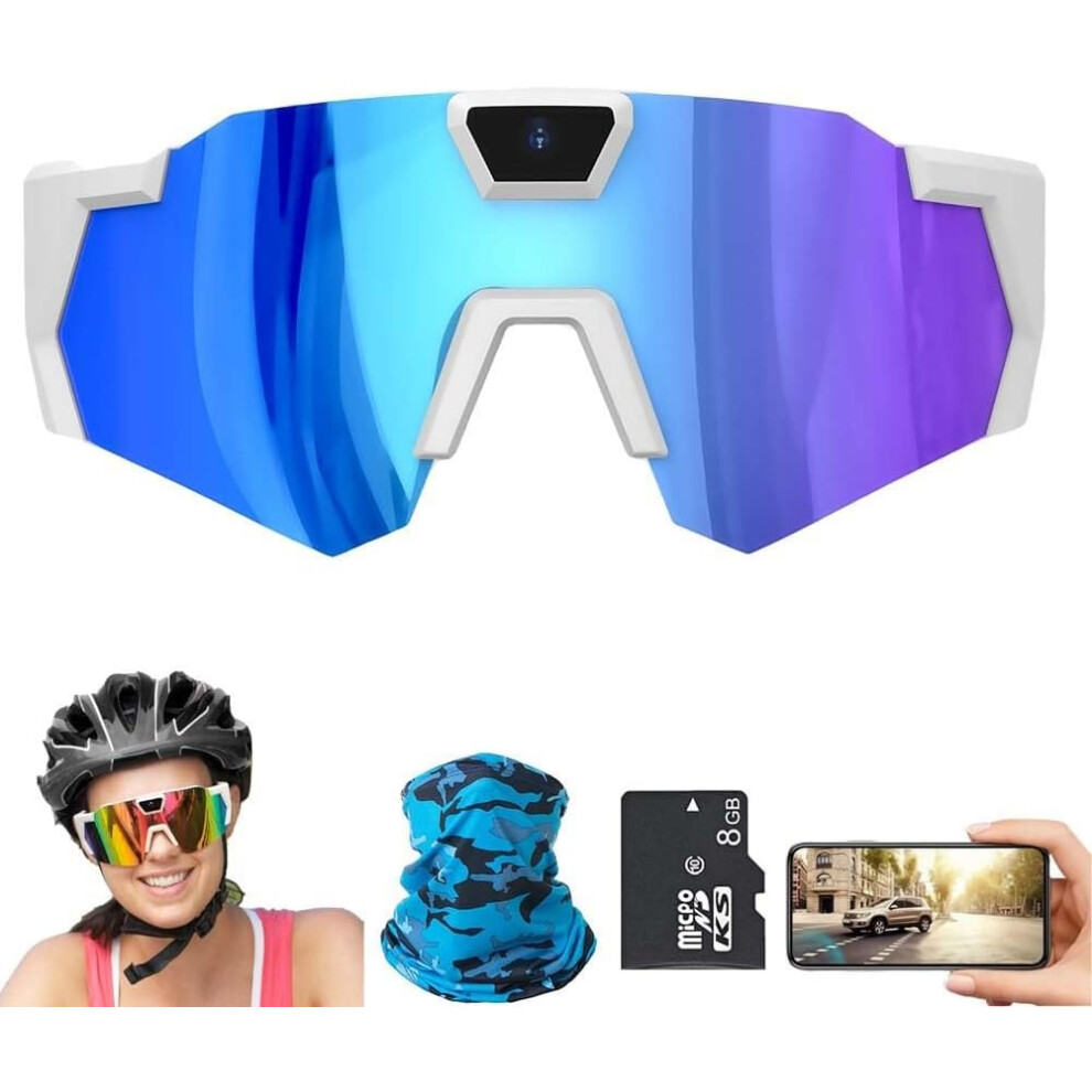 Baseball Glasses With Camera 4K | Video Recording Sunglasses | Pov Smart Action Cam Sports (Blue) Blue 3233222791846