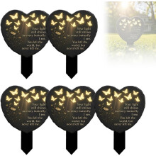 Targa commemorativa floreale a forma di cuore a forma di farfalla | Decorazione per esterni in acrilico resistente alle intemperie | Per gia