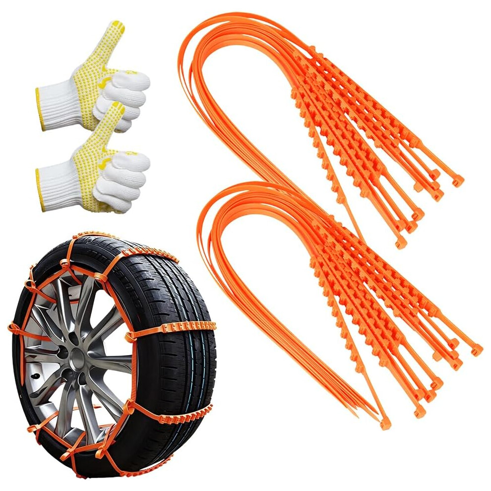 Universal Anti-Skid Snow Tire Chains Upgrade | Reusable Emergency Traction Cables | For Snow Ice Mud (10) 3233222792539